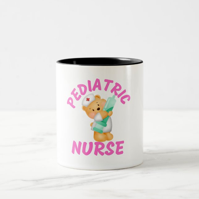 Pädiatrische Krankenschwester, Kinderpflegerin Zweifarbige Tasse (Mittel)