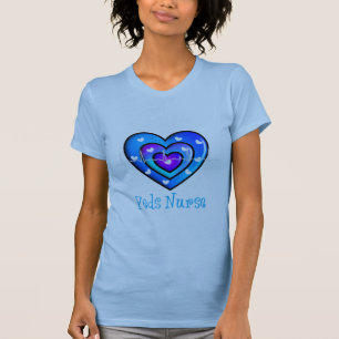 Pädiatrische Krankenschwester-künstlerische blau T-Shirt