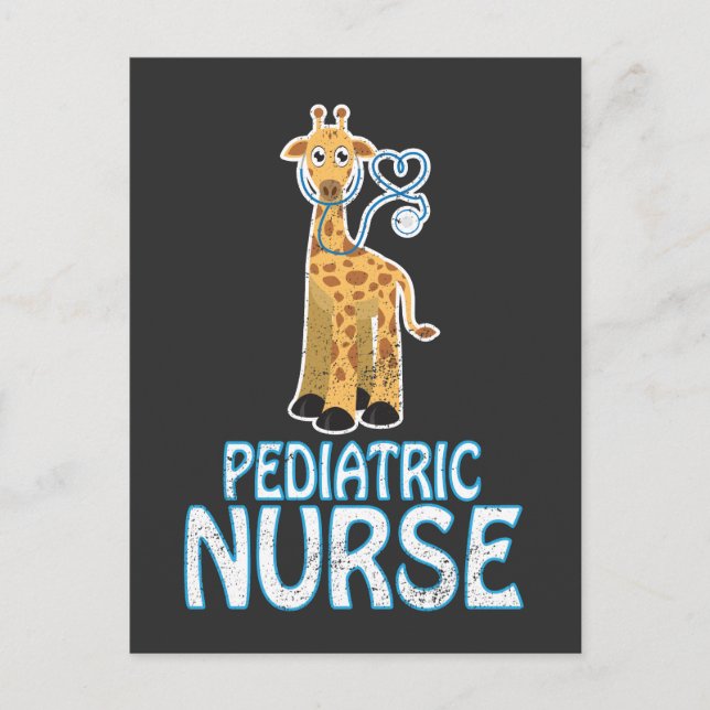 Pädiatrische Krankenschwester RN Pädiatrie Giraffe Postkarte (Vorderseite)