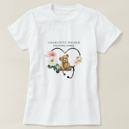 Pädiatrische Krankenschwester Teddy Bear Stethosko T-Shirt