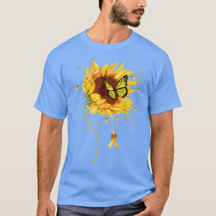 Pädiatrische Krebserkrankung Sonnenblumen-Schmette T-Shirt