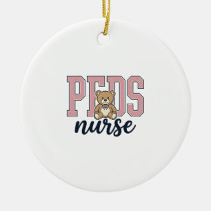 Pädiatrische Pflege Teddy Bär Vintage-Shirt-Design Keramik Ornament