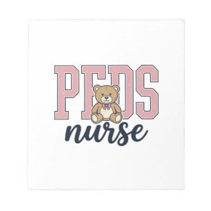 Pädiatrische Pflege Teddy Bär Vintage-Shirt-Design Notizblock