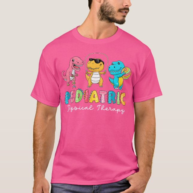 Pädiatrische Physiotherapie Dinosaurier Pt Physica T-Shirt (Vorderseite)