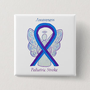 Pädiatrische Stroke Awareness Ribbon Angel Button