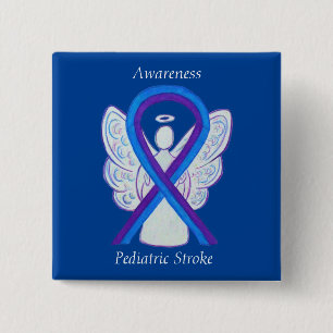 Pädiatrische Stroke Awareness Ribbon Angel Button