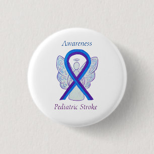 Pädiatrische Stroke Awareness Ribbon Angel Button