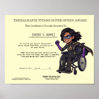 Pädiatrische Therapie-Superhelden-Rennmeile Poster