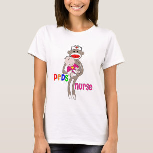 Pädiatrischer Krankenschwester-Socken-Affe-Entwur T-Shirt