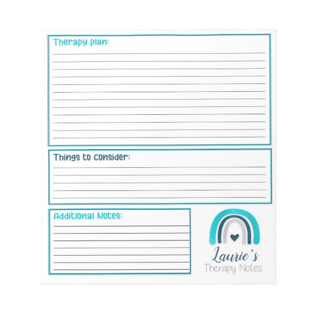 Pädiatrischer Therapeut Notepad - 5x5" x6" 40 Seit Notizblock (Vorderseite)