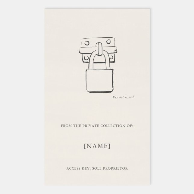 Padlock Ex Libris Bookplate -Library Label  Rechteckiger Aufkleber (Von Creator hochgeladen)