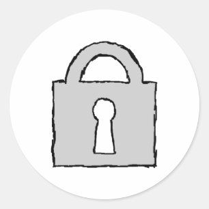 Padlock. Top Secret oder Confidential Icon. Runder Aufkleber