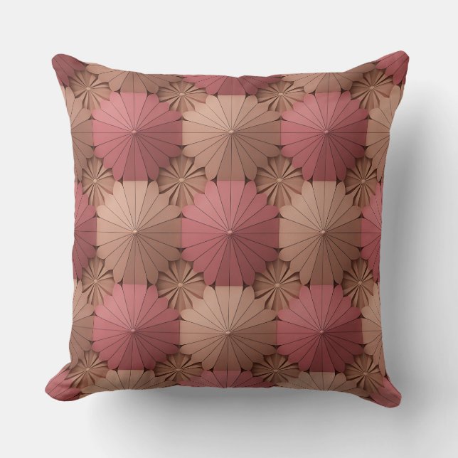 Padma Strahlendes Grid 3D Batik Motiv Kissen (Vorderseite)