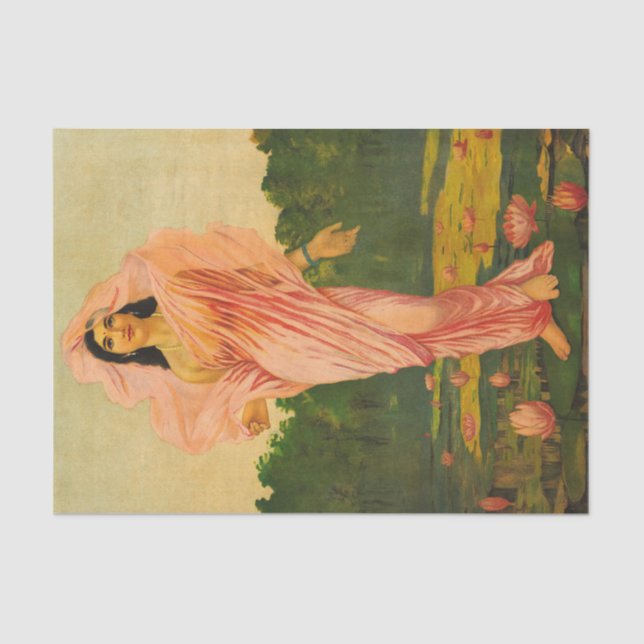 Padmini by Raja Ravi Varma Seidenpapier (Vorderseite)