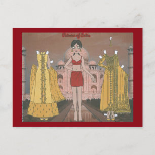 Padmini von India Paper Doll Postcard Postkarte