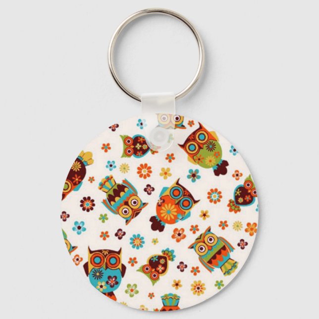 Padrão com mochos e flores schlüsselanhänger (Vorderseite)