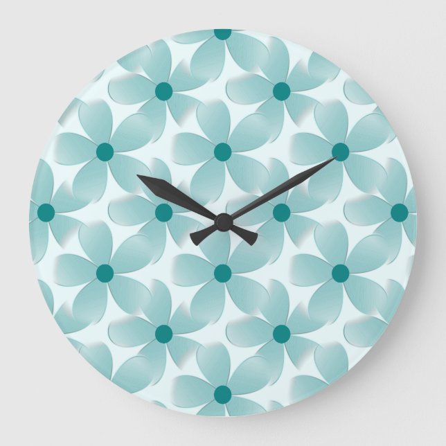 Padrão floral verde. große wanduhr (Vorderseite)