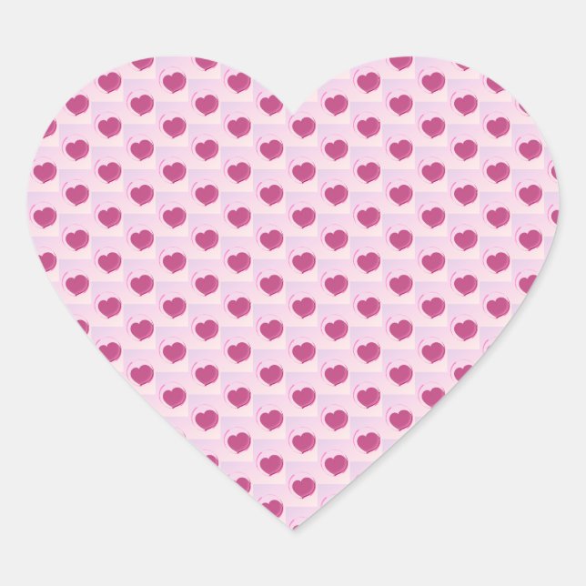 Padrão fofo de pequenos corações. Herz-Aufkleber (Vorderseite)