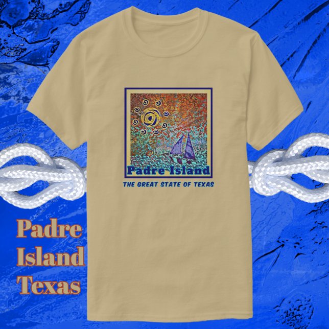 Padre Island Grosser Staat von Texas Sun and Sail T-Shirt (Great Souvenir Gift)