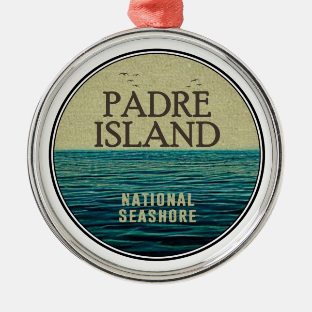 Padre Island National Seashore Ocean Birds Ornament Aus Metall (Vorne)