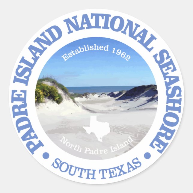 Padre Island National Seashore Runder Aufkleber (Vorderseite)
