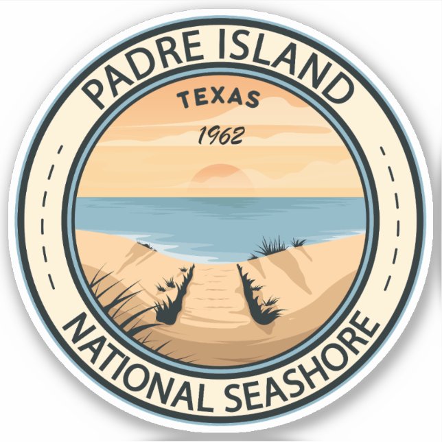 Padre Island National Seashore Texas Abzeichen Aufkleber (Vorderseite)