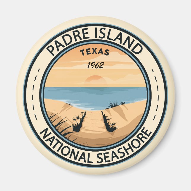 Padre Island National Seashore Texas Abzeichen Magnet (Vorne)