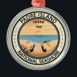 Padre Island National Seashore Texas Abzeichen Ornament Aus Metall<br><div class="desc">Padre Island National Seashore Illustration in einem Abzeichen Stil Kreis.</div>