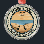 Padre Island National Seashore Texas Abzeichen Ornament Aus Metall<br><div class="desc">Padre Island National Seashore Illustration in einem Abzeichen Stil Kreis.</div>