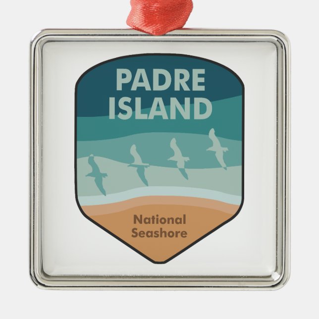 Padre Island National Seashore Texas Seagulls Ornament Aus Metall (Vorne)