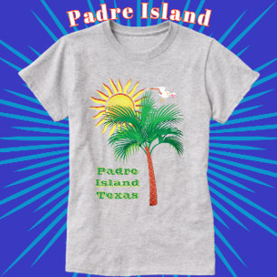 Padre Island Texas Palm Tree, Seagull und Sun T-Shirt