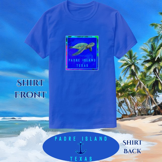 Padre Island TX Ocean Blue Sea Turtle T-Shirt (Von Creator hochgeladen)