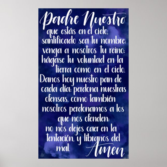 Padre Nuestro (Lord's Prayer in Spanisch) Poster (Vorne)