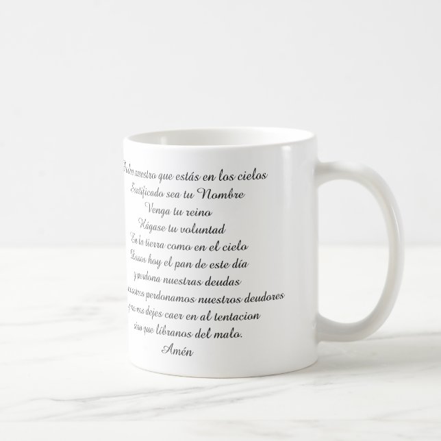 PADRE NUESTRO PRAYER PRAYER MUG SPANISCHEN LORDS TASSE (Rechts)