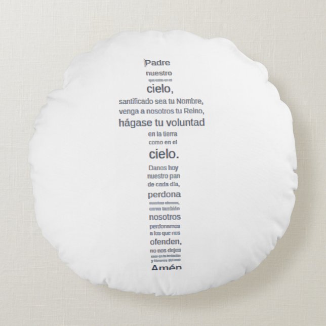 Padre Nuestro Rundes Kissen (Vorderseite)