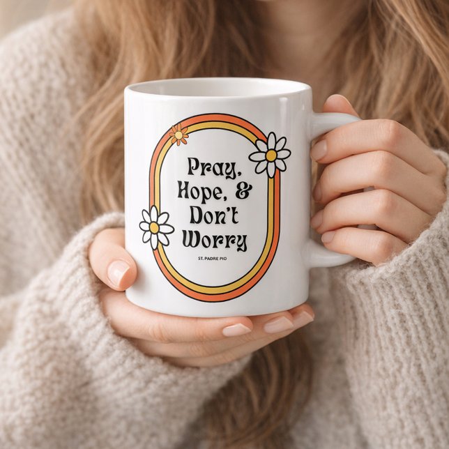 Padre Pio Pray Hope Don't Worry Quote Kaffeetasse (Von Creator hochgeladen)