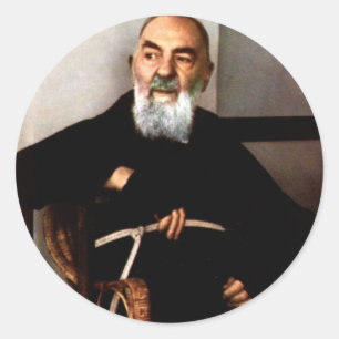Padre Pio Runder Aufkleber