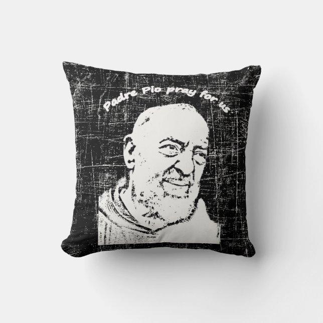 Padre Pio Throw Kissen (Vorderseite)