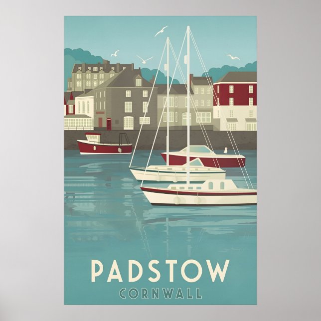Padstow Cornwall Reiseplakat Poster (Vorne)