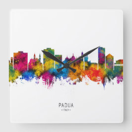 Padua Italy Skyline Quadratische Wanduhr