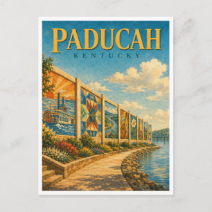 Paducah Kentucky Floodwall Murals GeoSaga Postkarte