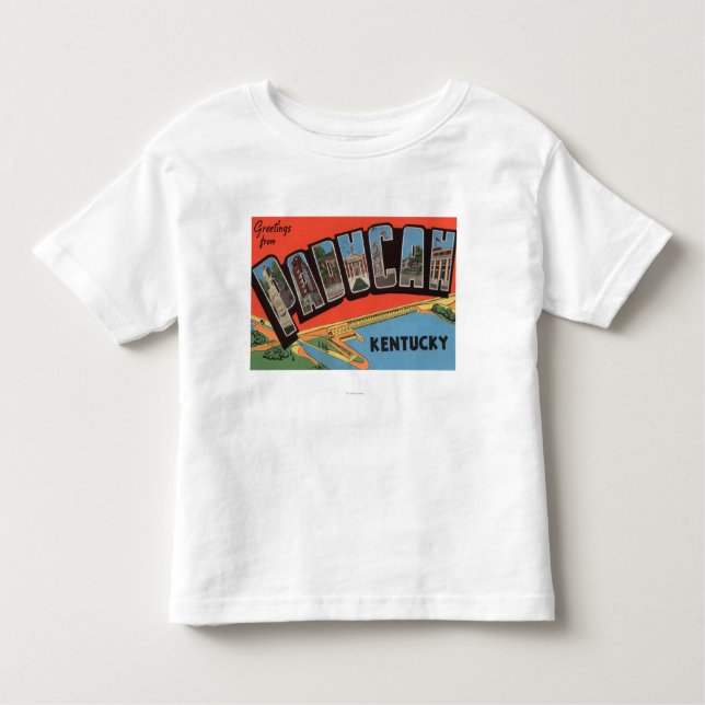 Paducah, Kentucky - große Buchstabe-Szenen Kleinkind T-shirt (Vorderseite)
