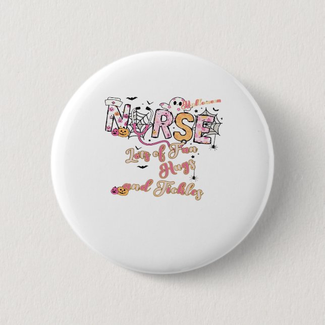 Paediactric Nurse Fun Halloween Design Essential T Button (Vorderseite)