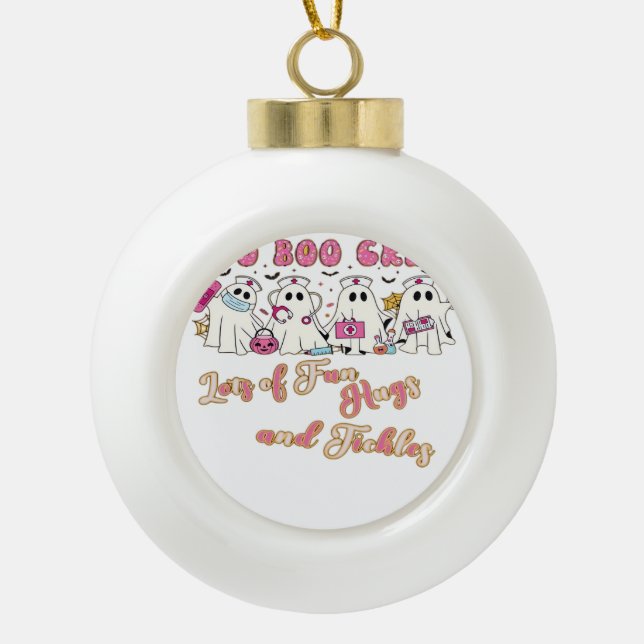 Paediactric Nurse Fun Halloween Design Essential T Keramik Kugel-Ornament (Vorderseite)