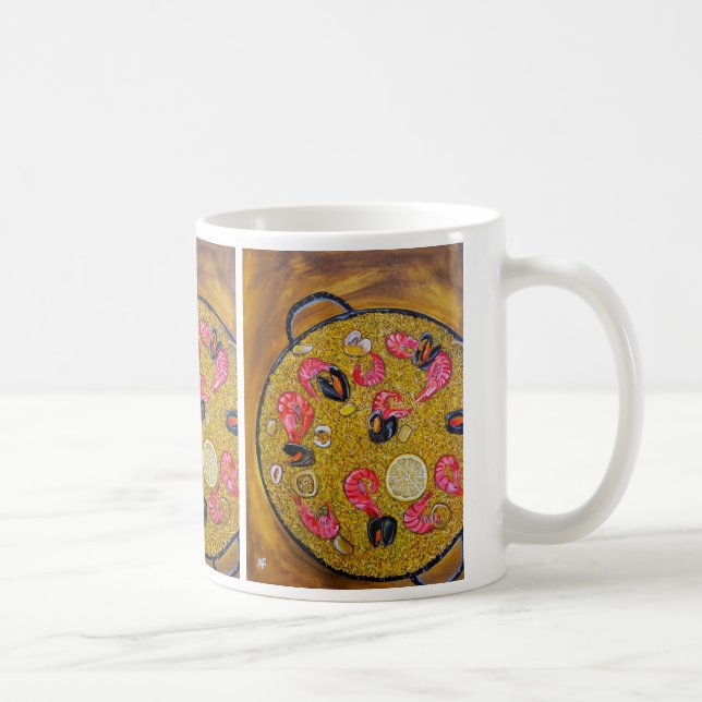 Paella De Marisco Gemälde von Alfred Fox Kaffeetasse (Rechts)