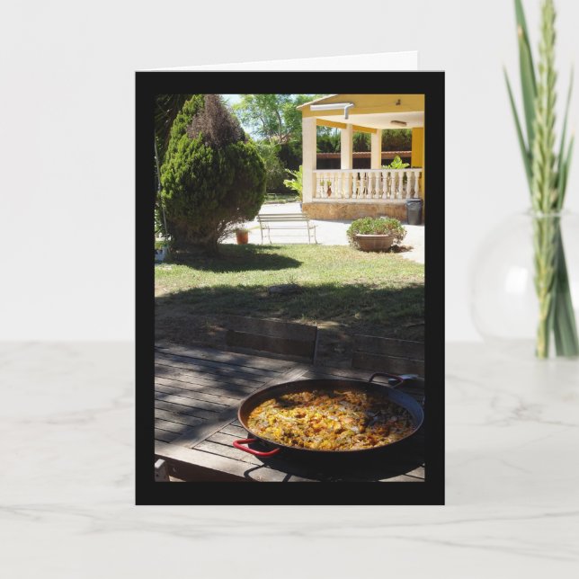 Paella-Gericht ruht im Garten Karte (Vorderseite)