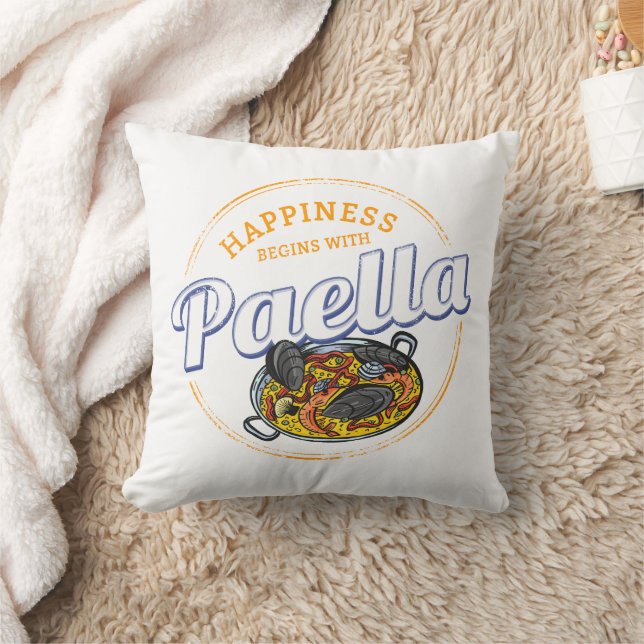Paella Snack Vintag Spanien Paella Pan Kissen (Decke)