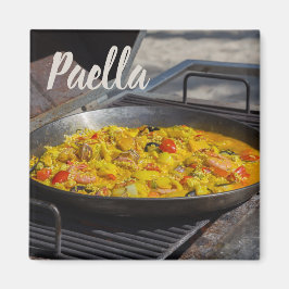 Paella wird auf einem Grillgeschenk für Koch gekoc Magnet