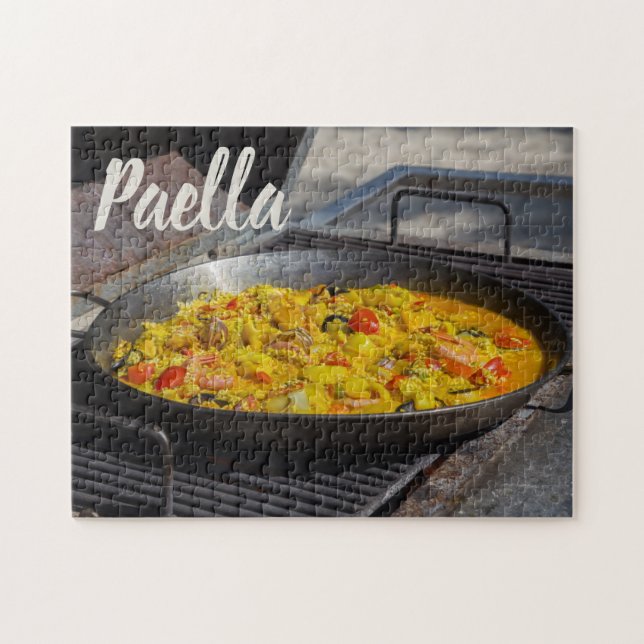 Paella wird auf einem Grillgeschenk für Koch gekoc Puzzle (Horizontal)