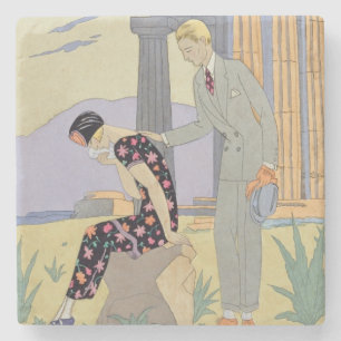 Paestum, 1924 (pochoir Druck) Steinuntersetzer